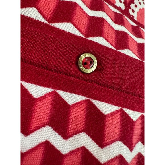 Isaac Mizrahi Live! Womens Red/White Geometric Button Front Cardigan Sweater 1X - Picture 9 of 13
